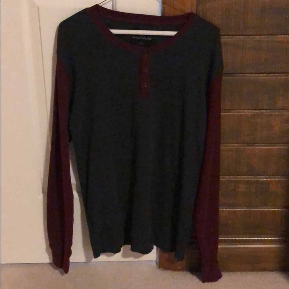 Men’s Longsleeve Shirt Grey/black Casual